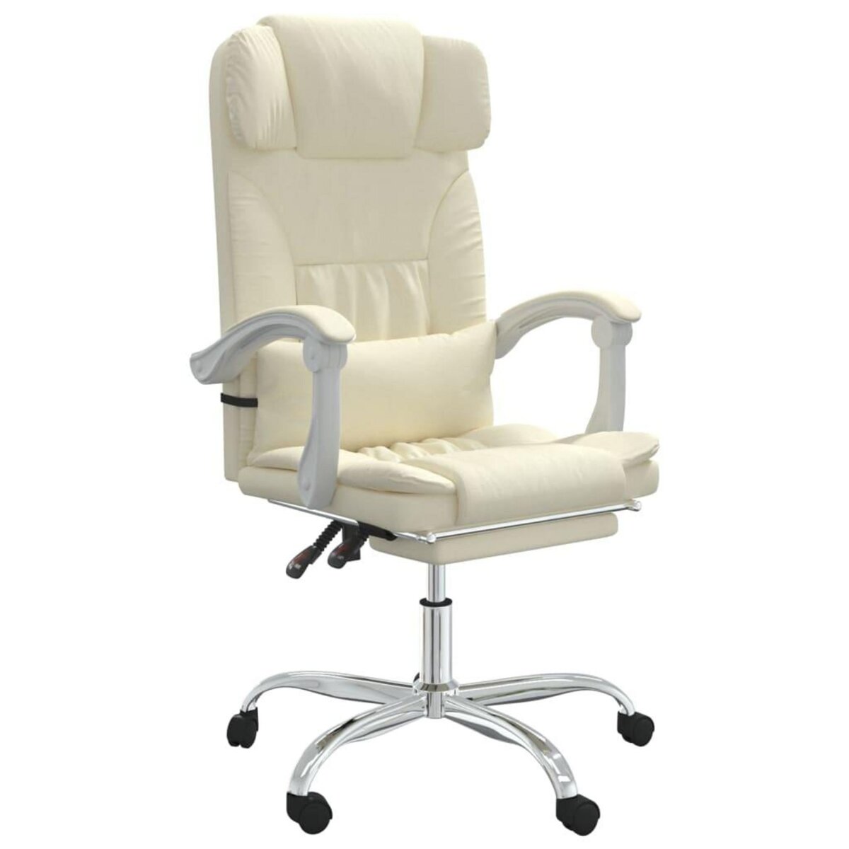 VIDAXL Fauteuil de massage inclinable de bureau Creme Similicuir