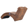 Voir la diapositive 4 : VIDAXL Chaise longue de massage avec oreiller Marron Similicuir daim