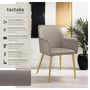 Voir la diapositive 2 : tectake Fauteuil en velours rembourré taupe Lot de 6