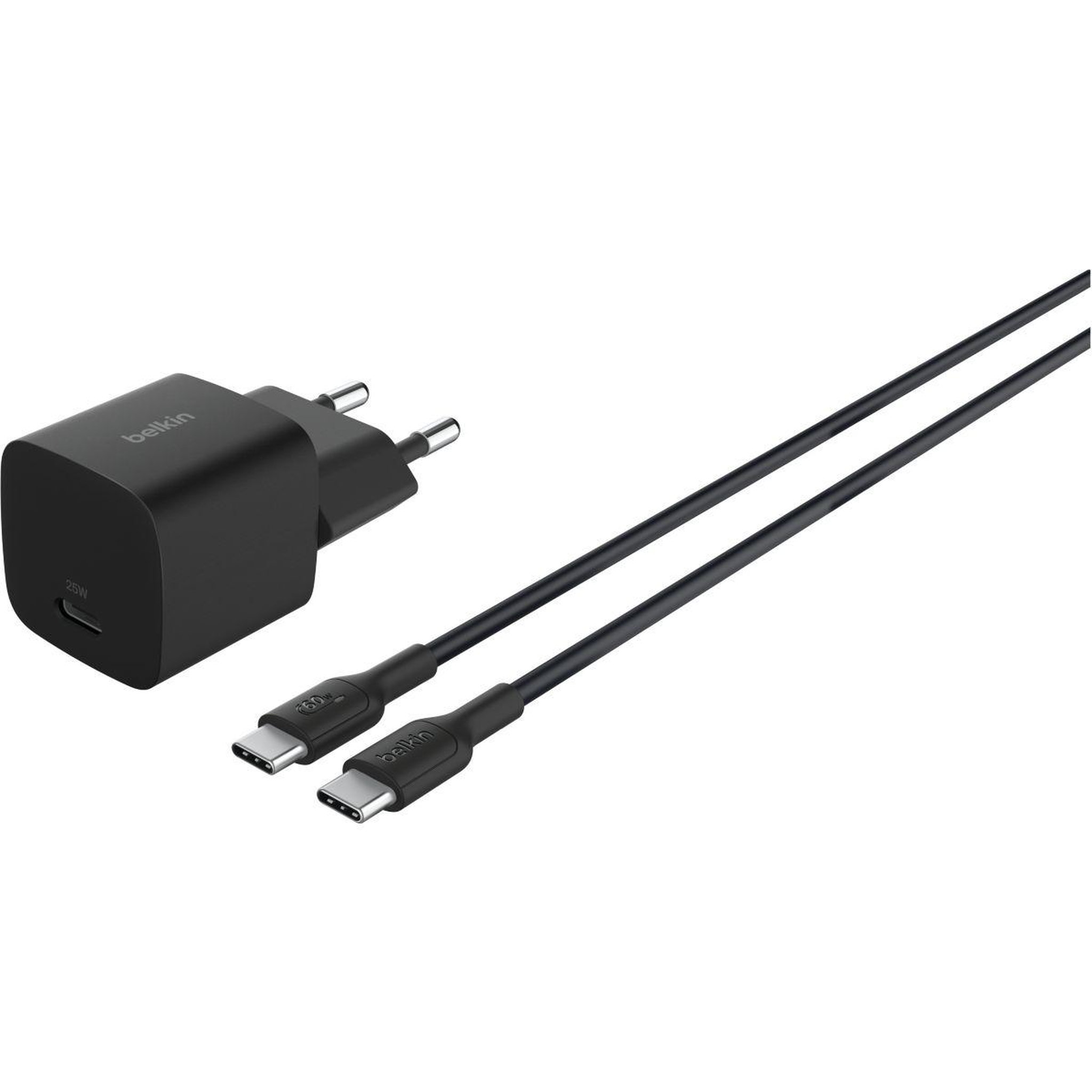 Voir la diapositive 2 : Belkin Chargeur 25W avec cable USB-C Noir