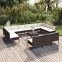 Voir la diapositive 1 : VIDAXL Salon de jardin 14 pcs avec coussins Resine tressee Marron
