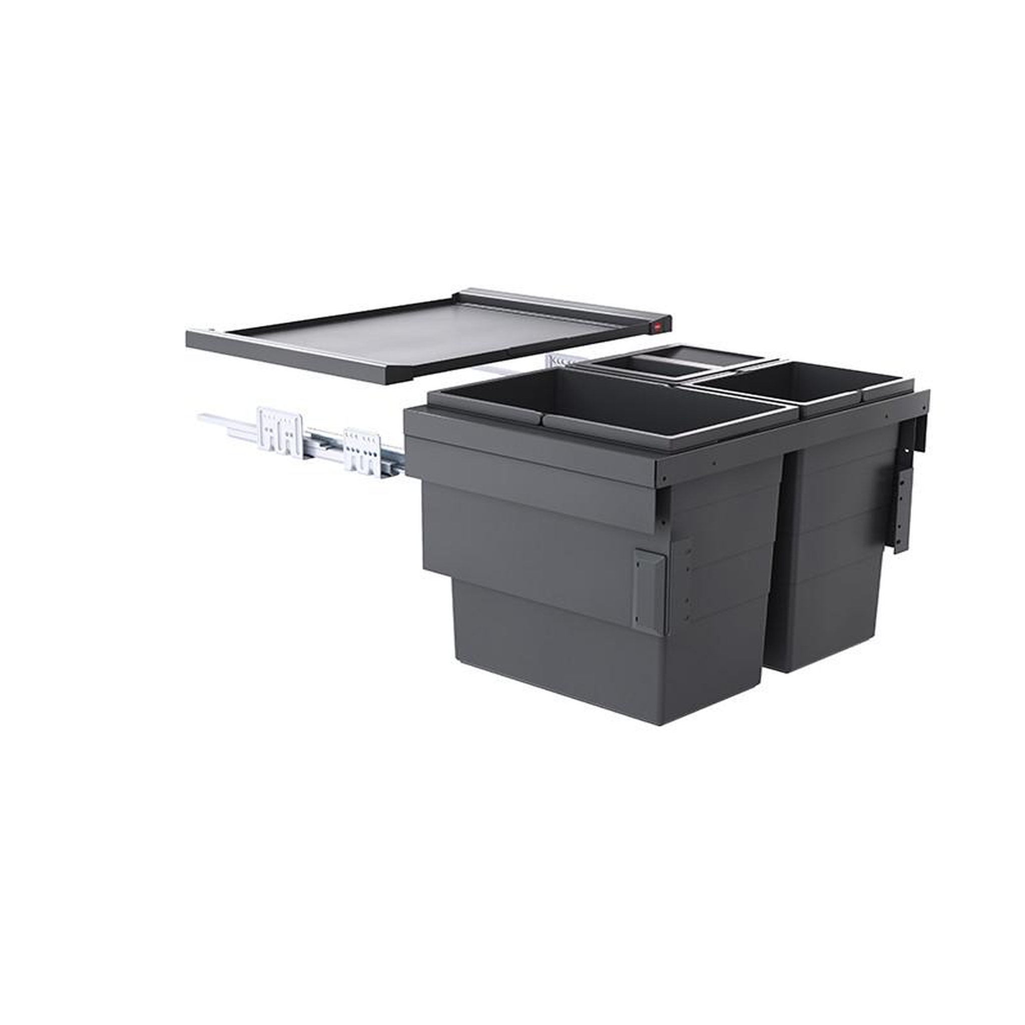 HAILO Poubelle de cuisine tri sélectif 3 bacs encastrable 54l (28+13+13) hailo cargo synchro