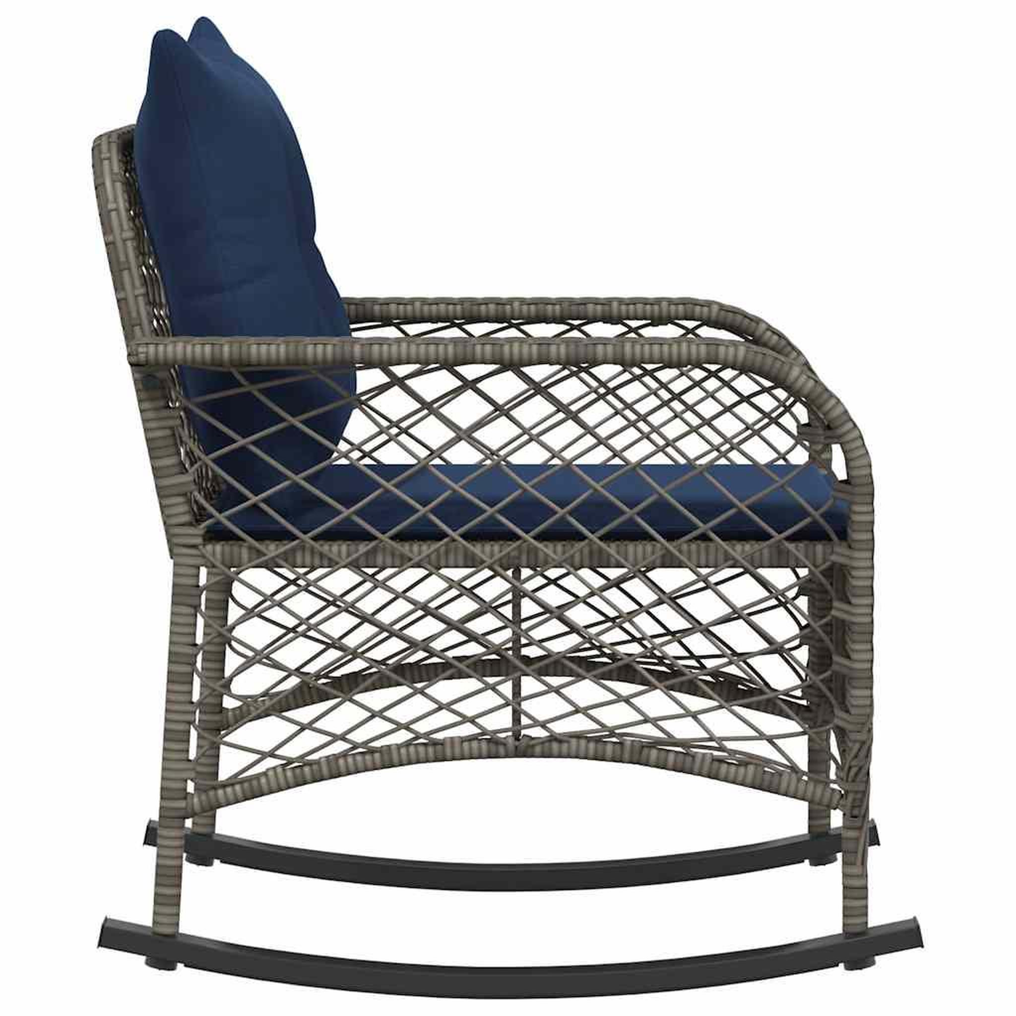Voir la diapositive 5 : VIDAXL Chaise a bascule de jardin avec coussins gris resine tressee