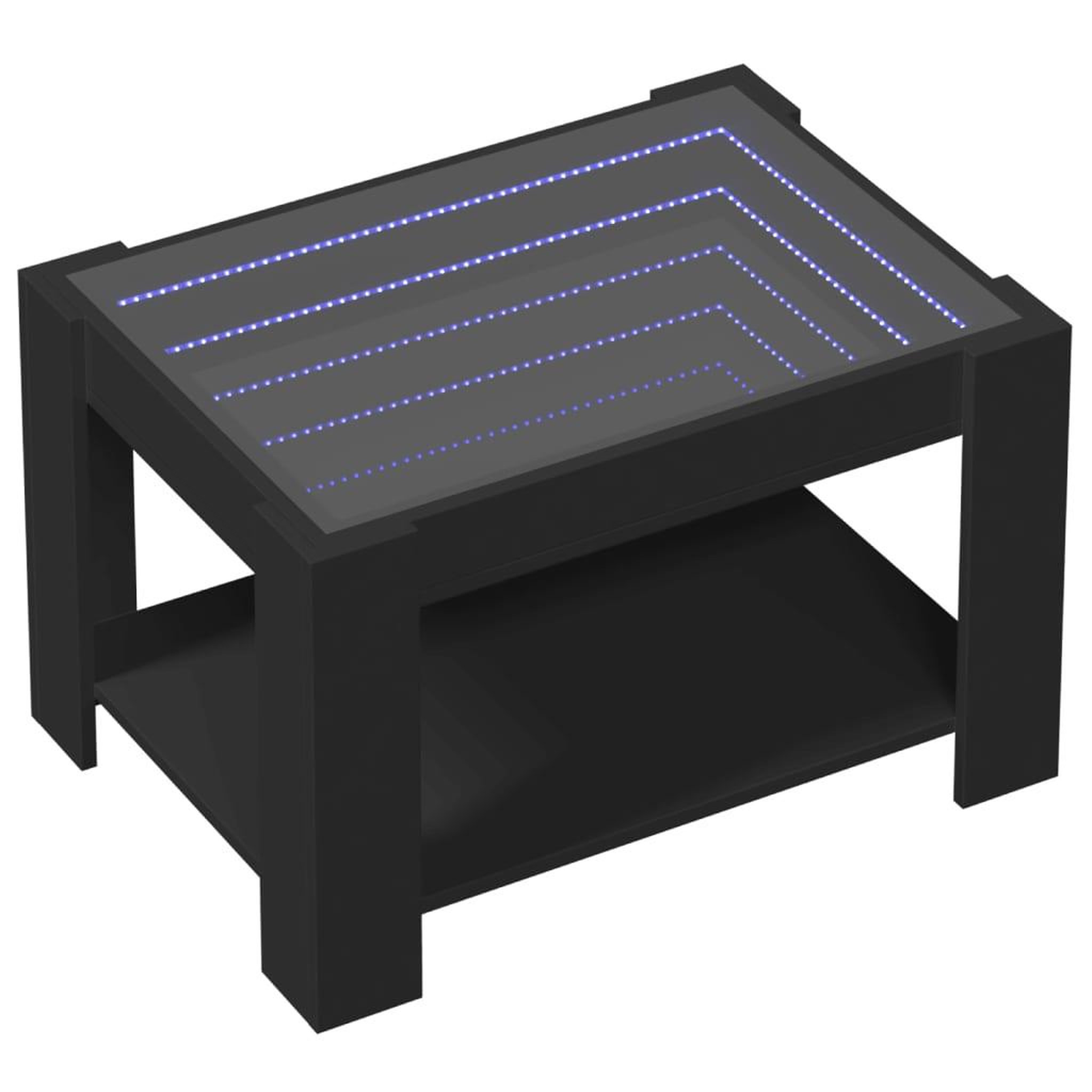 Voir la diapositive 3 : VIDAXL Table basse avec LED noir 73x53x45 cm bois d'ingenierie