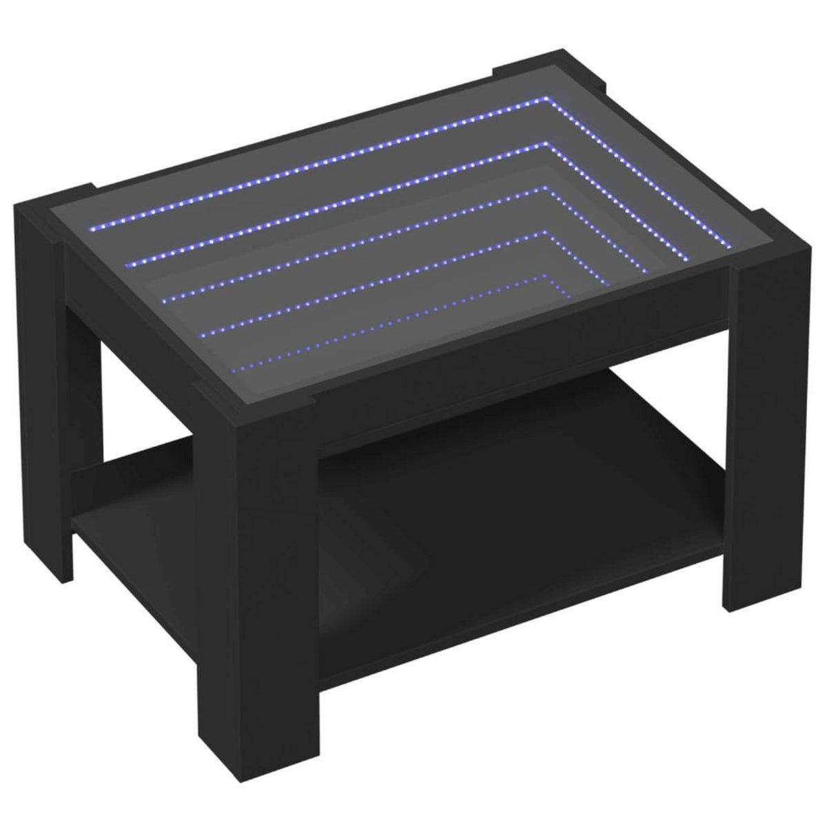 VIDAXL Table basse avec LED noir 73x53x45 cm bois d'ingenierie