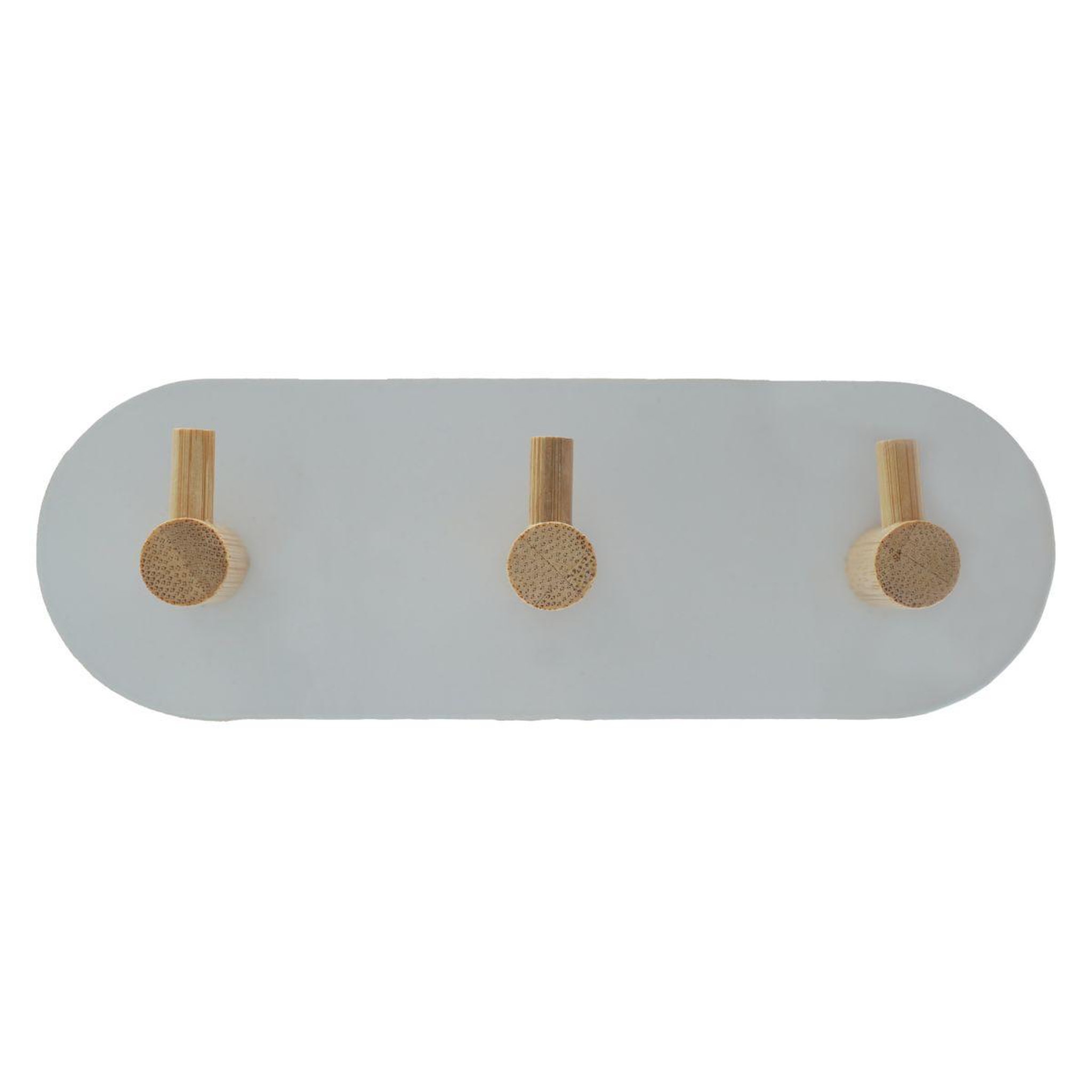 Douceur d'Intérieur Patère adhésive 3 crochets en métal  fixeo  14cm blanc