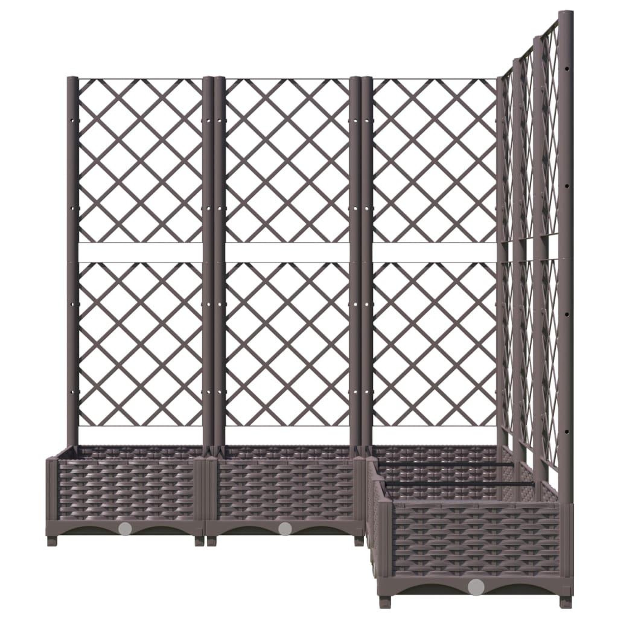 Voir la diapositive 4 : VIDAXL Jardiniere avec treillis Marron 120x120x121,5 cm PP