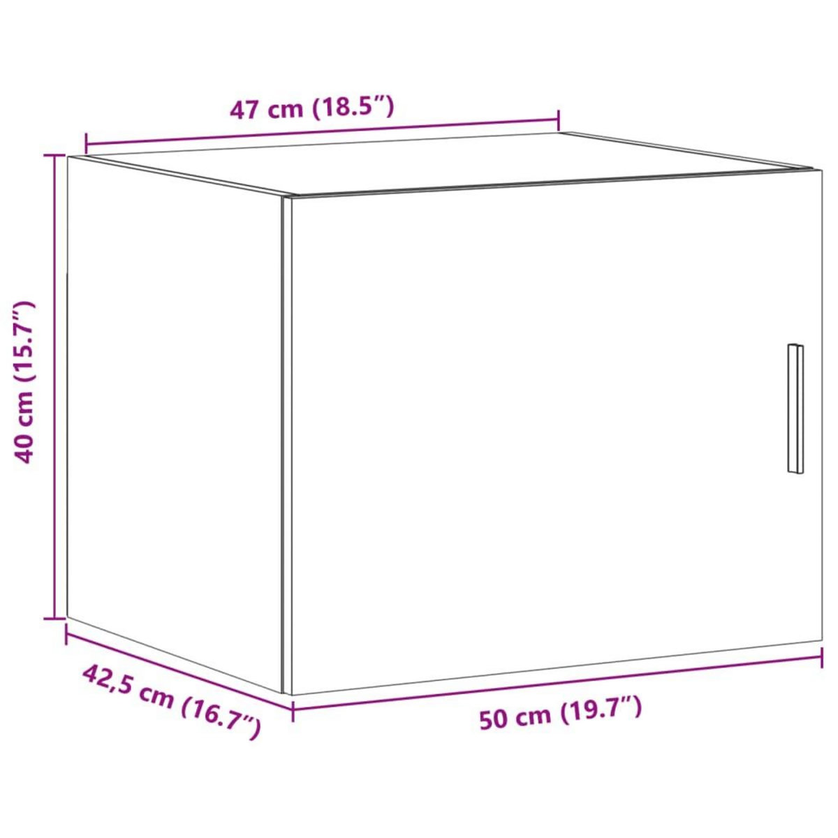 VIDAXL Armoire murale blanc 50x42,5x40 cm bois d'ingenierie
