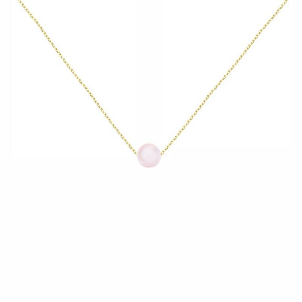 L'ATELIER D'AZUR Collier Or Jaune et Perle Rose