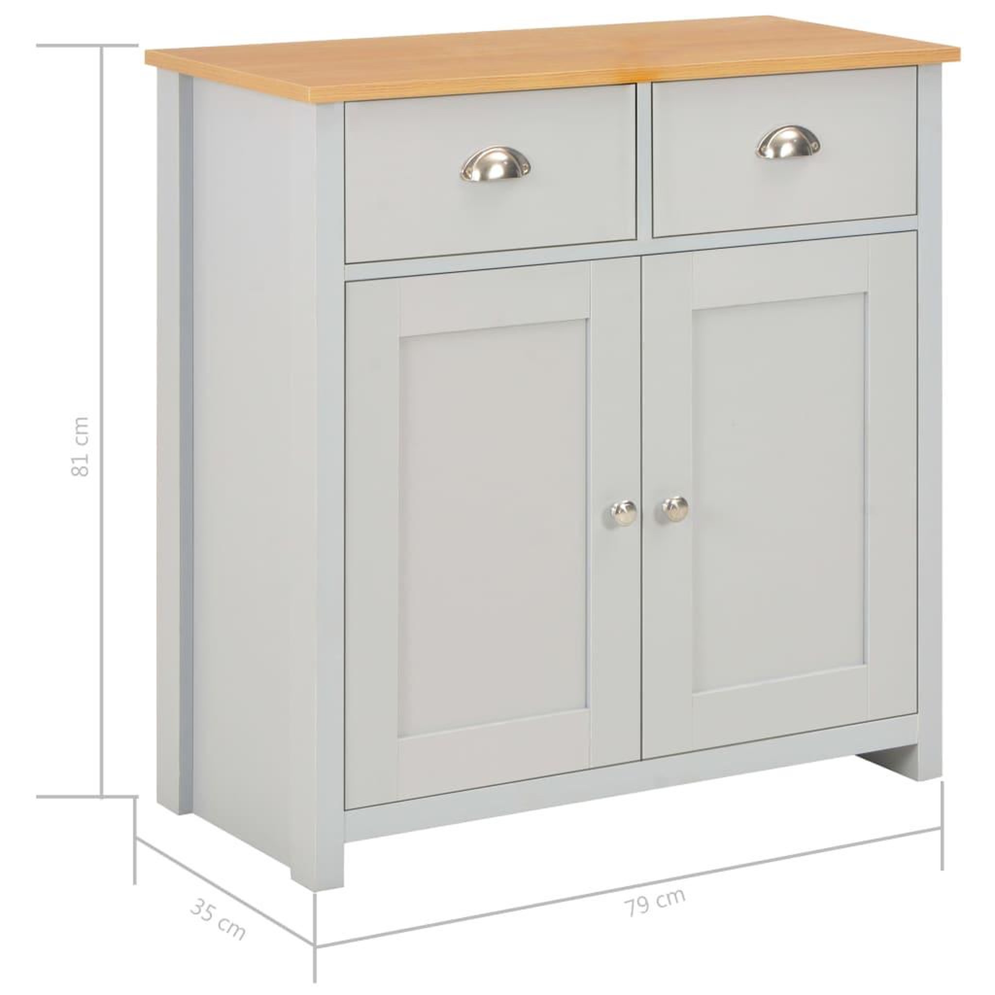 Voir la diapositive 6 : VIDAXL Buffet Gris 79x35x81 cm