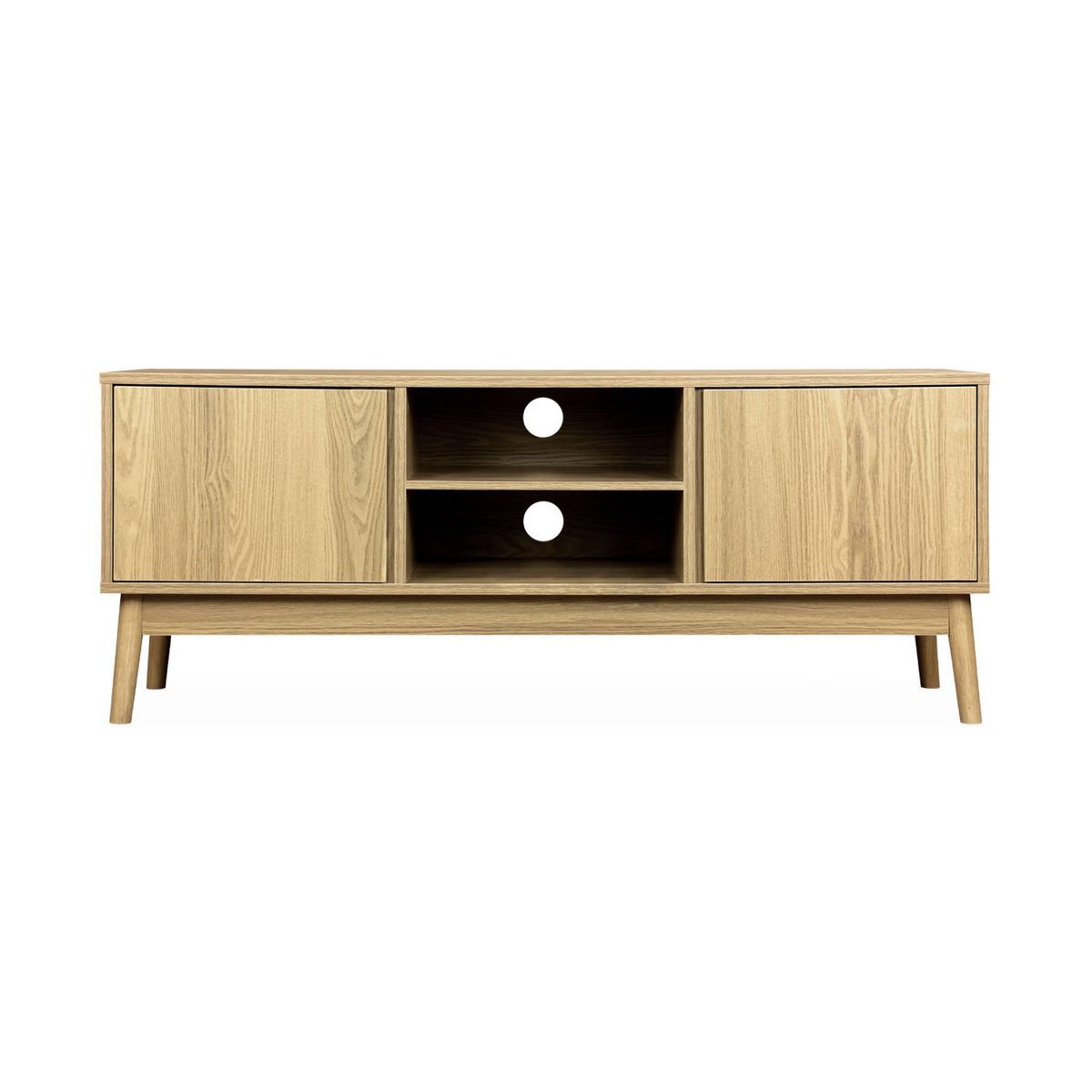 SWEEEK Meuble TV décor bois 2 portes L 120 x l 39 H 48cm - Dune