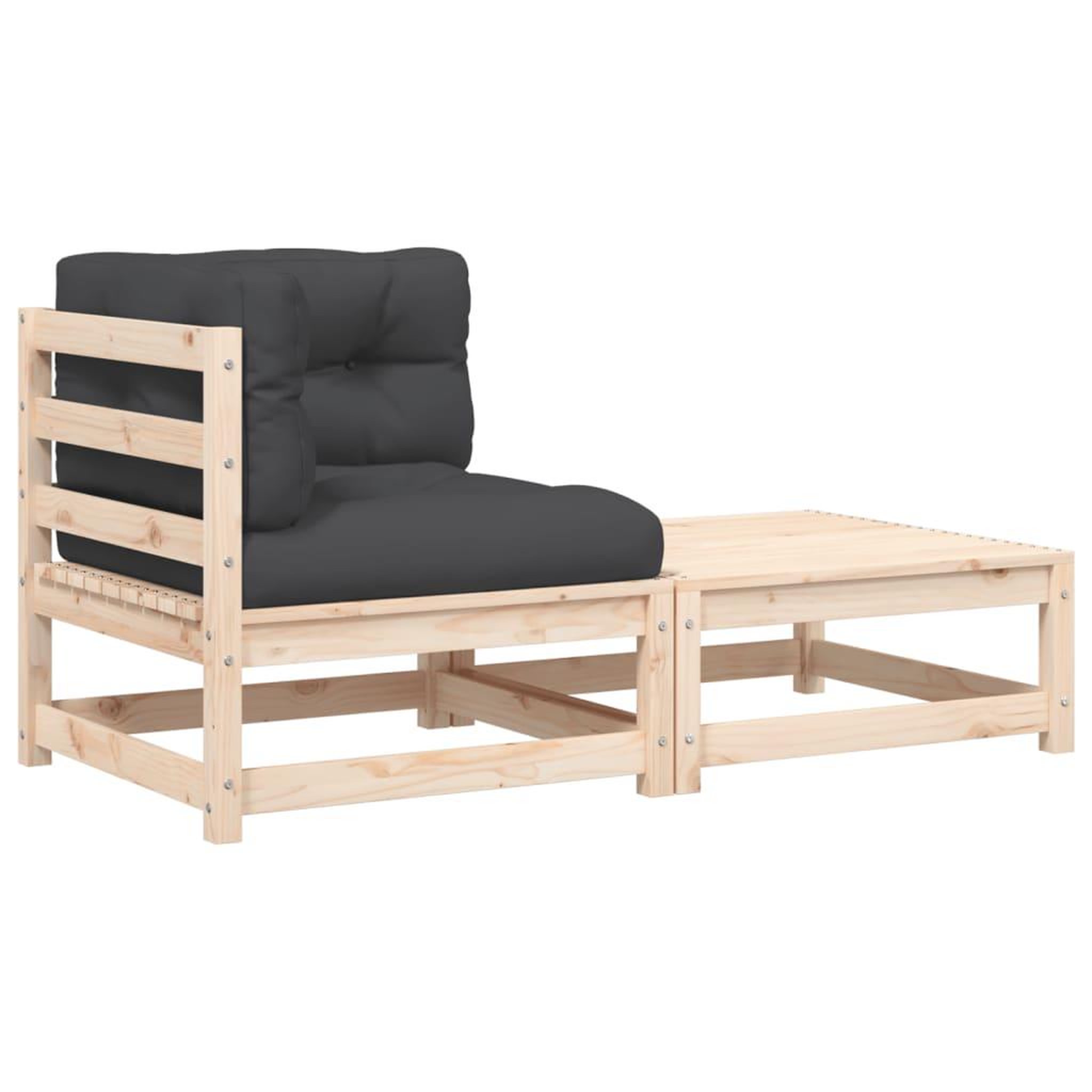 Voir la diapositive 2 : VIDAXL Canape d'angle de jardin avec coussins et repose-pieds
