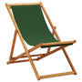 Voir la diapositive 1 : VIDAXL Chaise pliable de plage bois d'eucalyptus et tissu vert