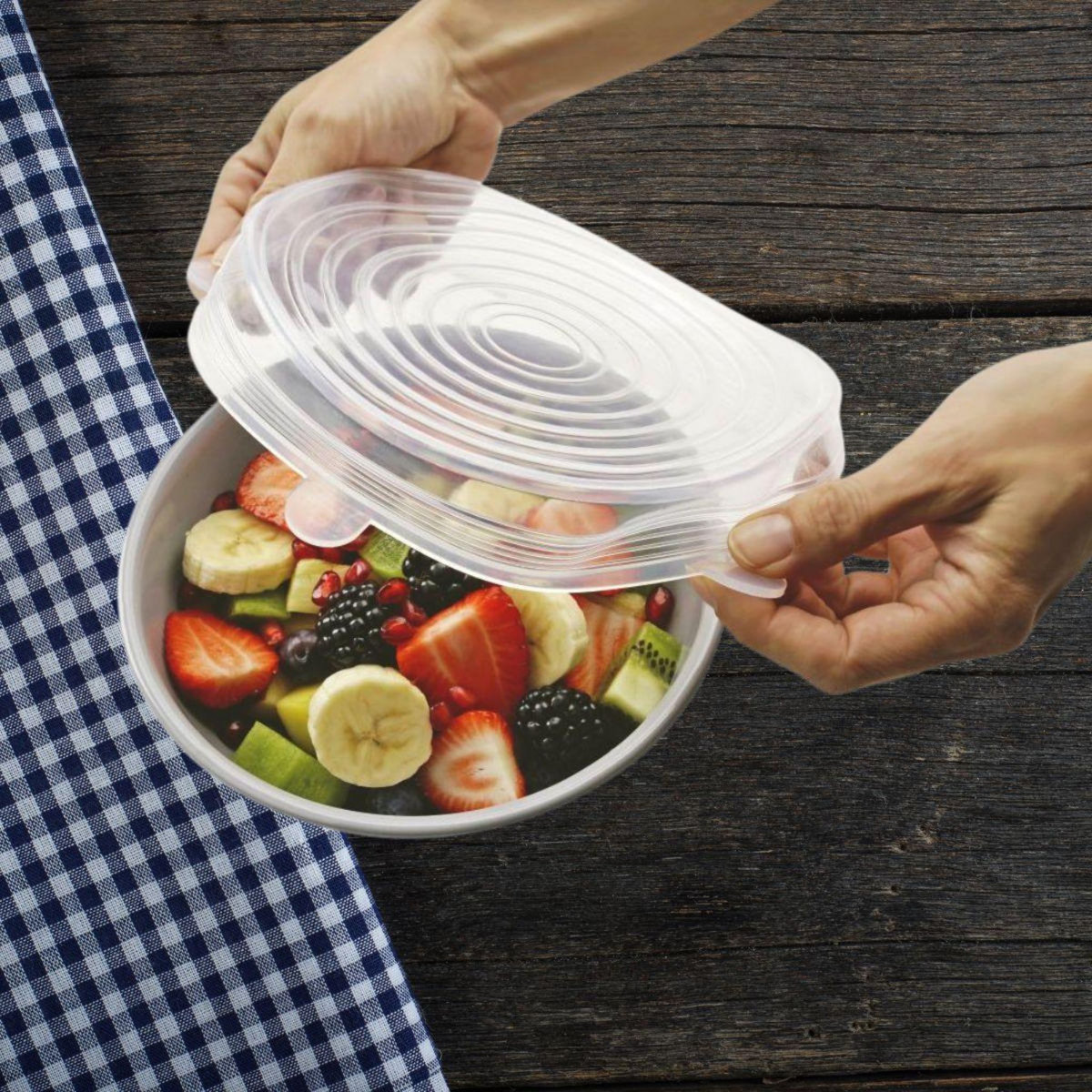 Fackelmann Lot de 6 couvercles de conservation en silicone étirable de 6 à 20 cm Fackelmann Basic