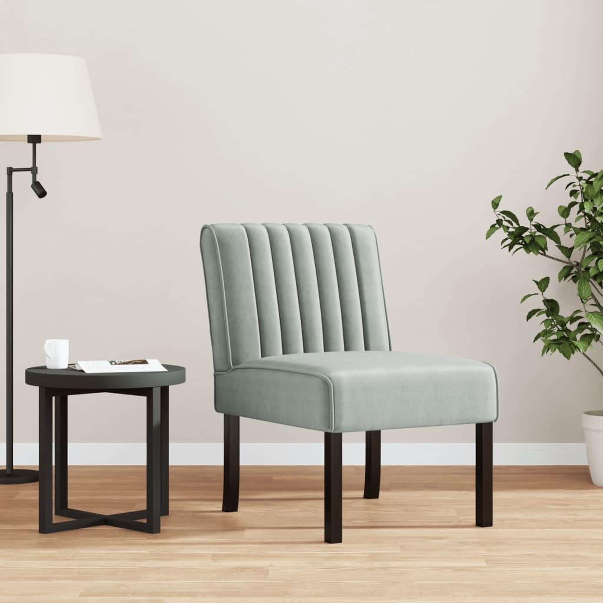 VIDAXL Fauteuil sans accoudoirs gris clair velours