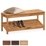 IDIMEX Banc à chaussures APOANA L 110 cm en bois massif. Coloris disponibles : Marron