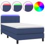 Voir la diapositive 2 : VIDAXL Sommier a lattes de lit avec matelas et LED Bleu 80x200cm Tissu
