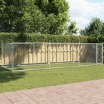 VIDAXL Cage pour chien avec porte gris 6x2x1,5 m acier galvanise