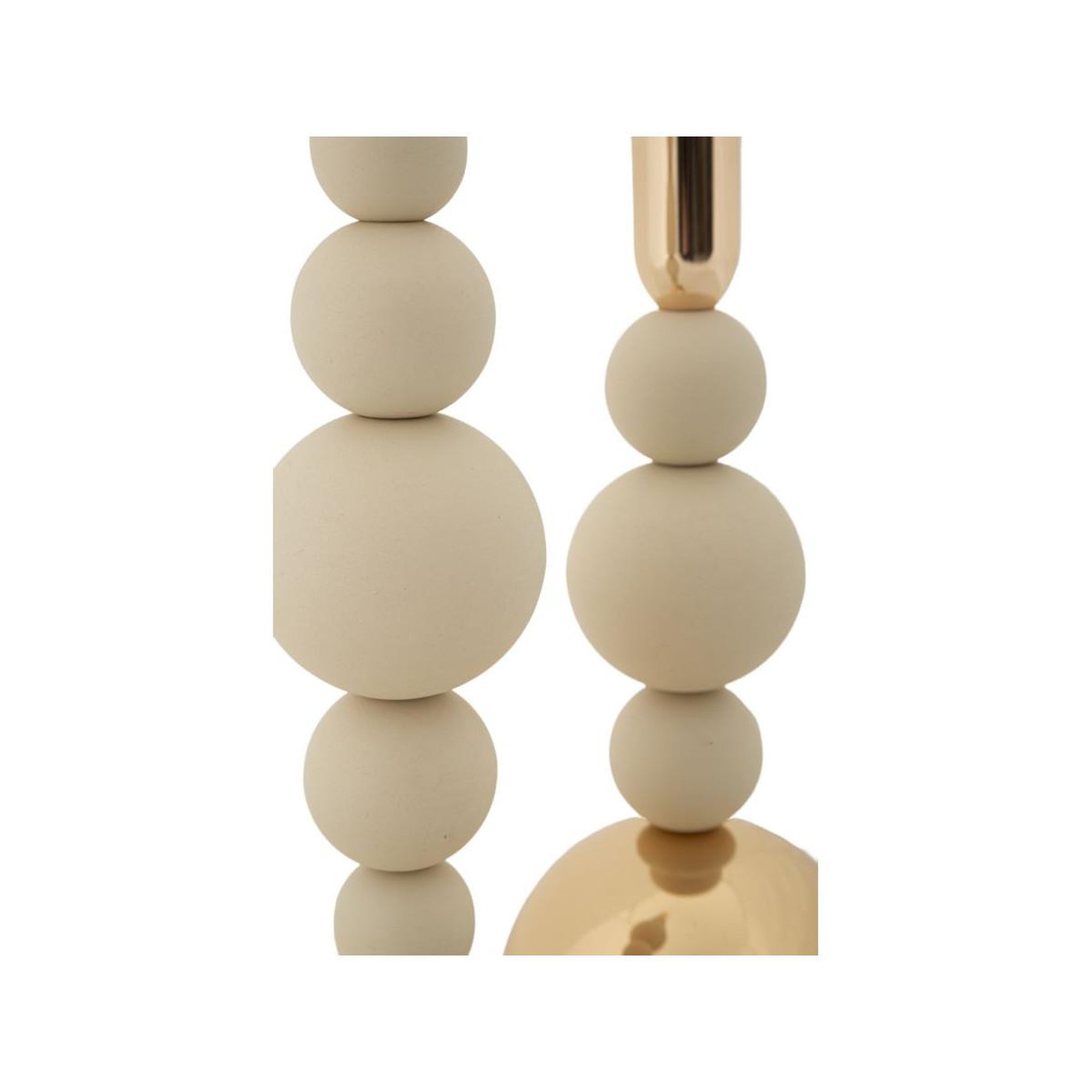 Voir la diapositive 3 : Paris Prix Lot de 2 Chandeliers  Bolly  29cm Crème & Or