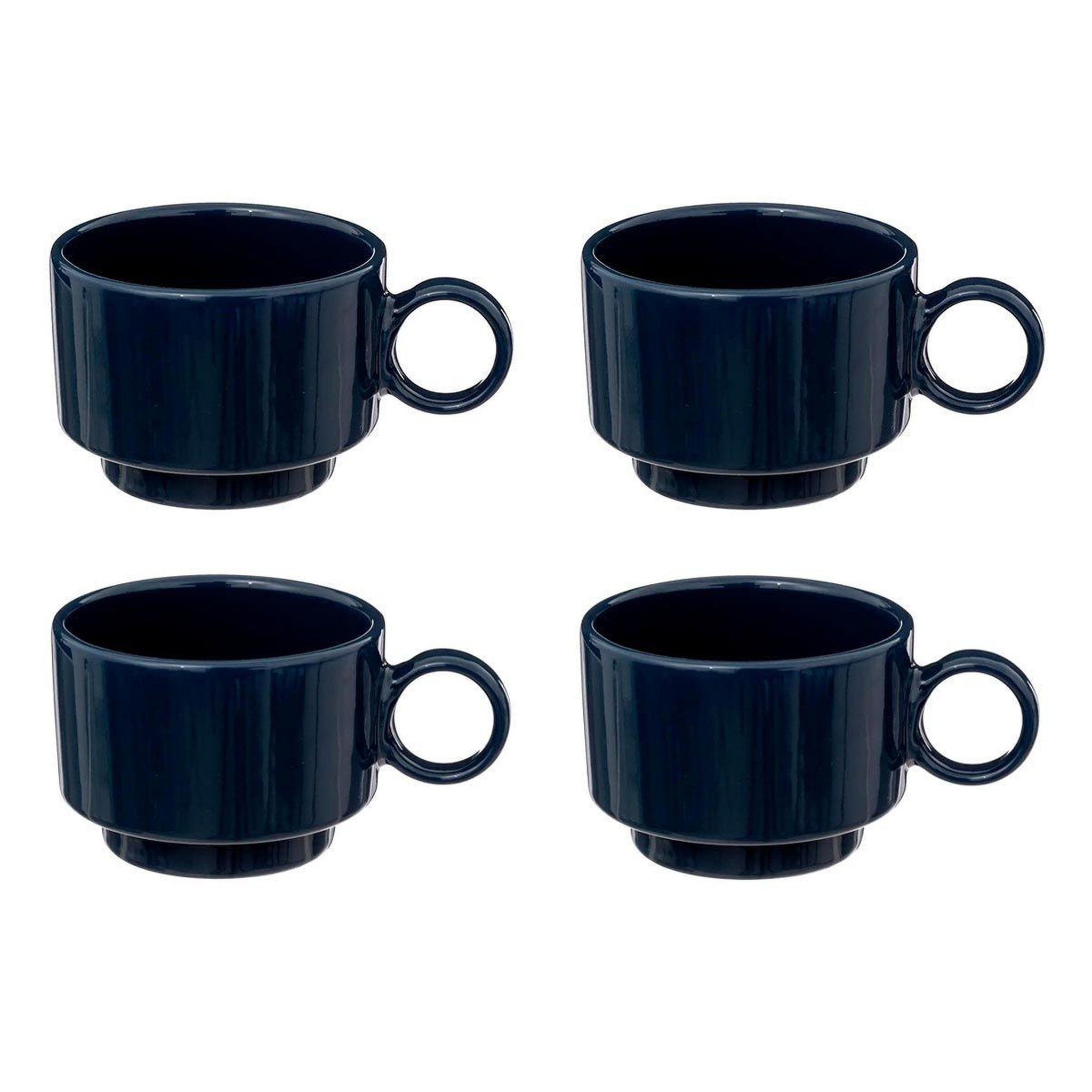 SECRET DE GOURMET Lot de 4 tasses à café  anne  10cl bleu encre