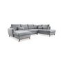 Voir la diapositive 5 : BEST MOBILIER Lagom - canapé d'angle panoramique - convertible - avec coffre - en tissu - 7 places - droit