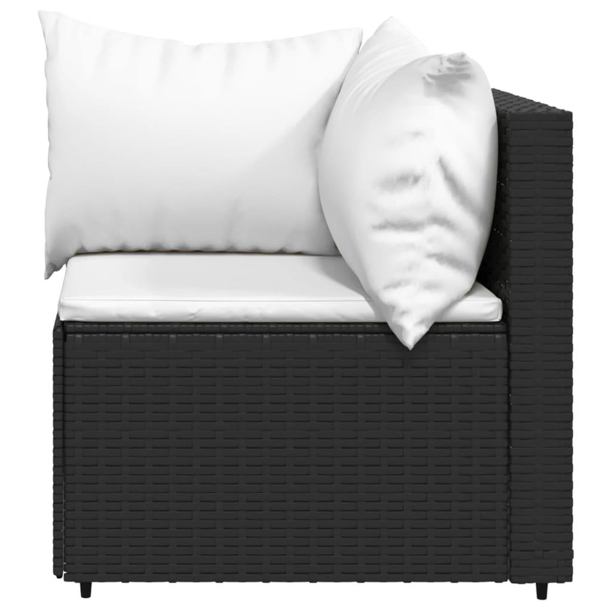 Voir la diapositive 5 : VIDAXL Salon de jardin 3 pcs avec coussins Noir Resine tressee