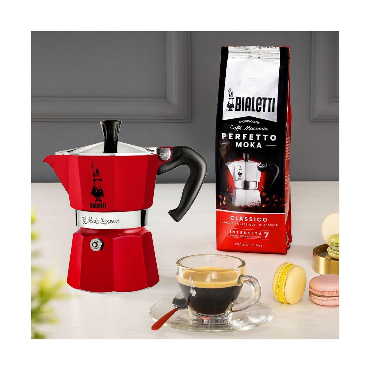 BIALETTI Cafetière italienne MOKA EXPRESS ROUGE 3 TASSES