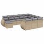 Voir la diapositive 2 : VIDAXL Salon de jardin 11 pcs avec coussins beige resine tressee