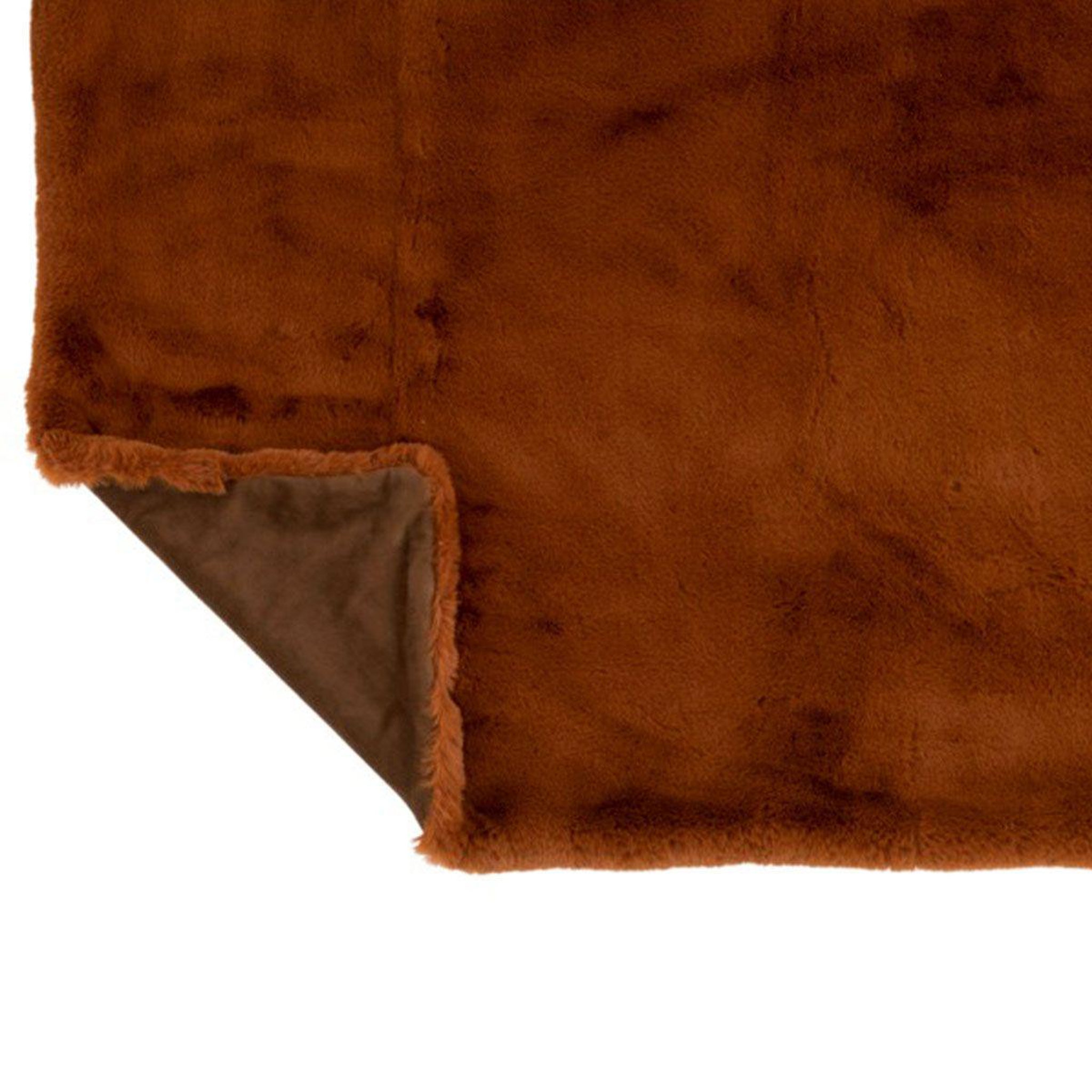 Voir la diapositive 4 : J-LINE Plaid imitation fourrure  cutie  130x180cm rouille