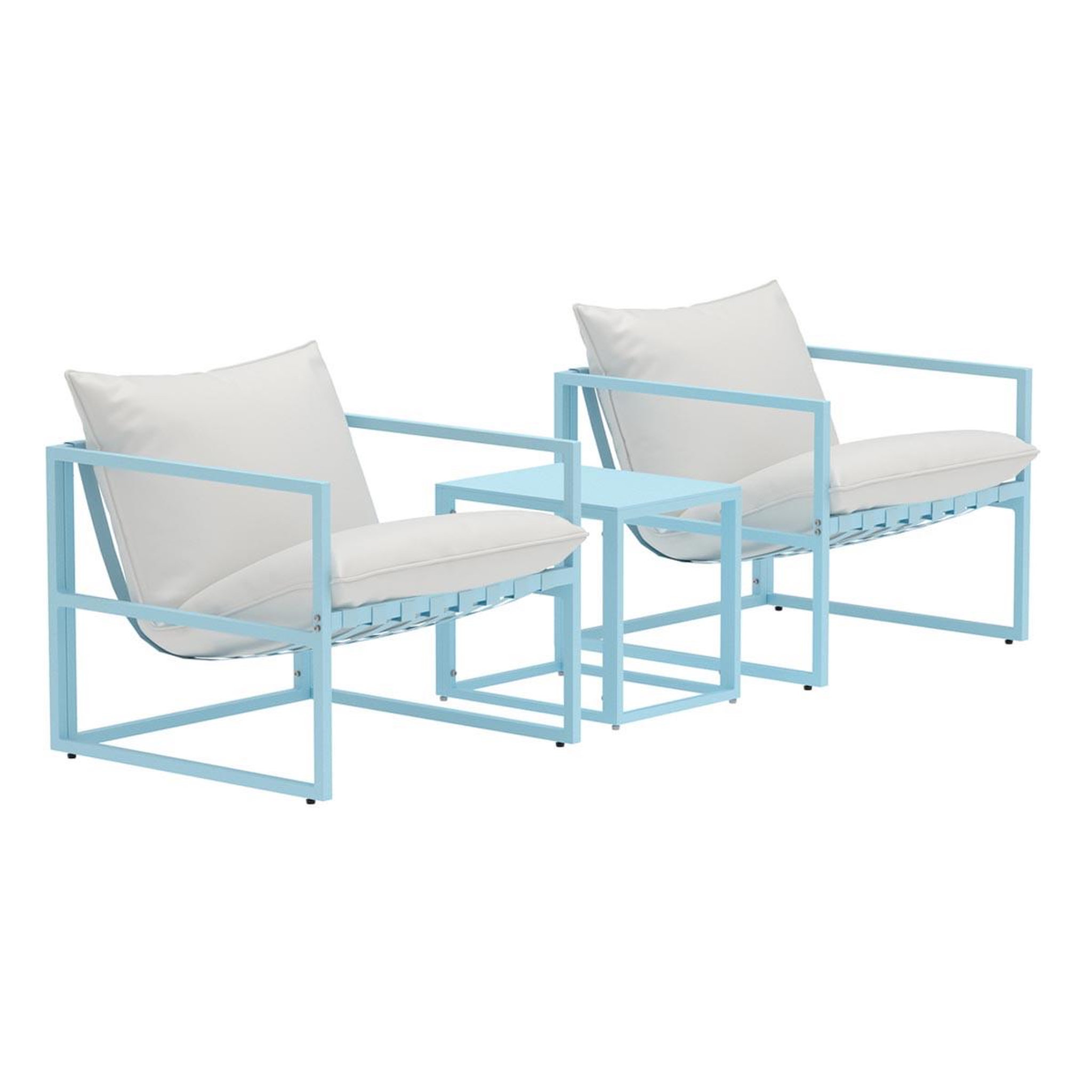Paris Prix Salon de jardin 3 pièces  messina  75cm bleu clair