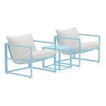 Paris Prix Salon de Jardin 3 Pièces  Messina  75cm Bleu Clair