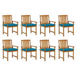 VIDAXL Chaises de jardin avec coussins lot de 8 Bois d'acacia solide