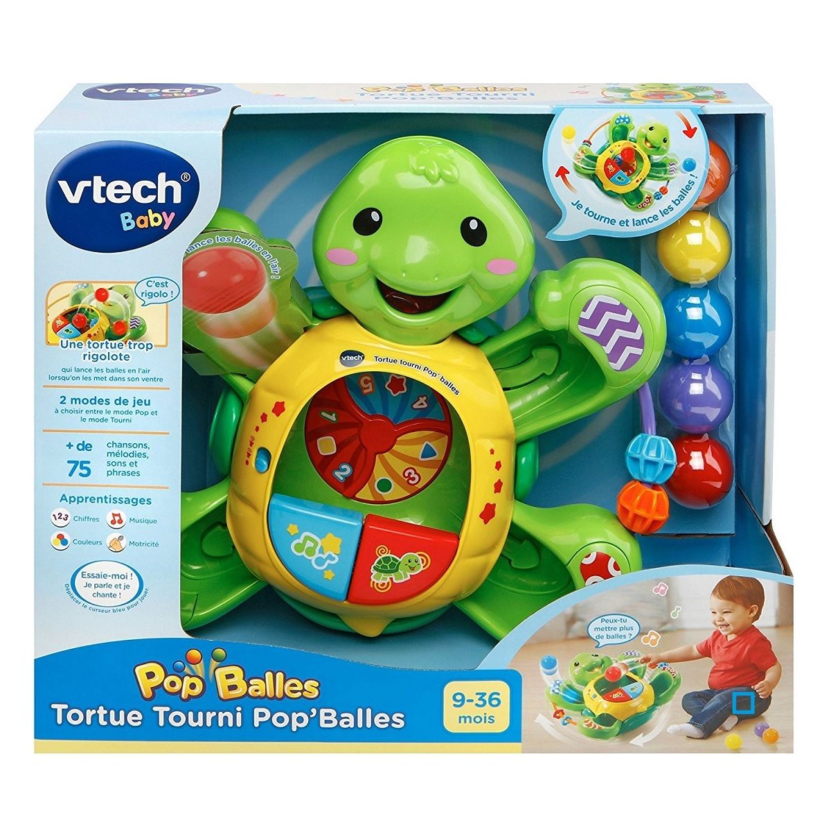 VTECH Jouet interactif Tortue Tourni - Pop'balles