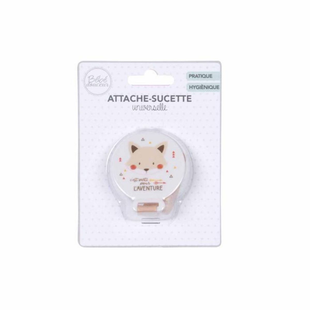 Paris Prix Attache Sucette Universelle  Renard  Blanc & Beige