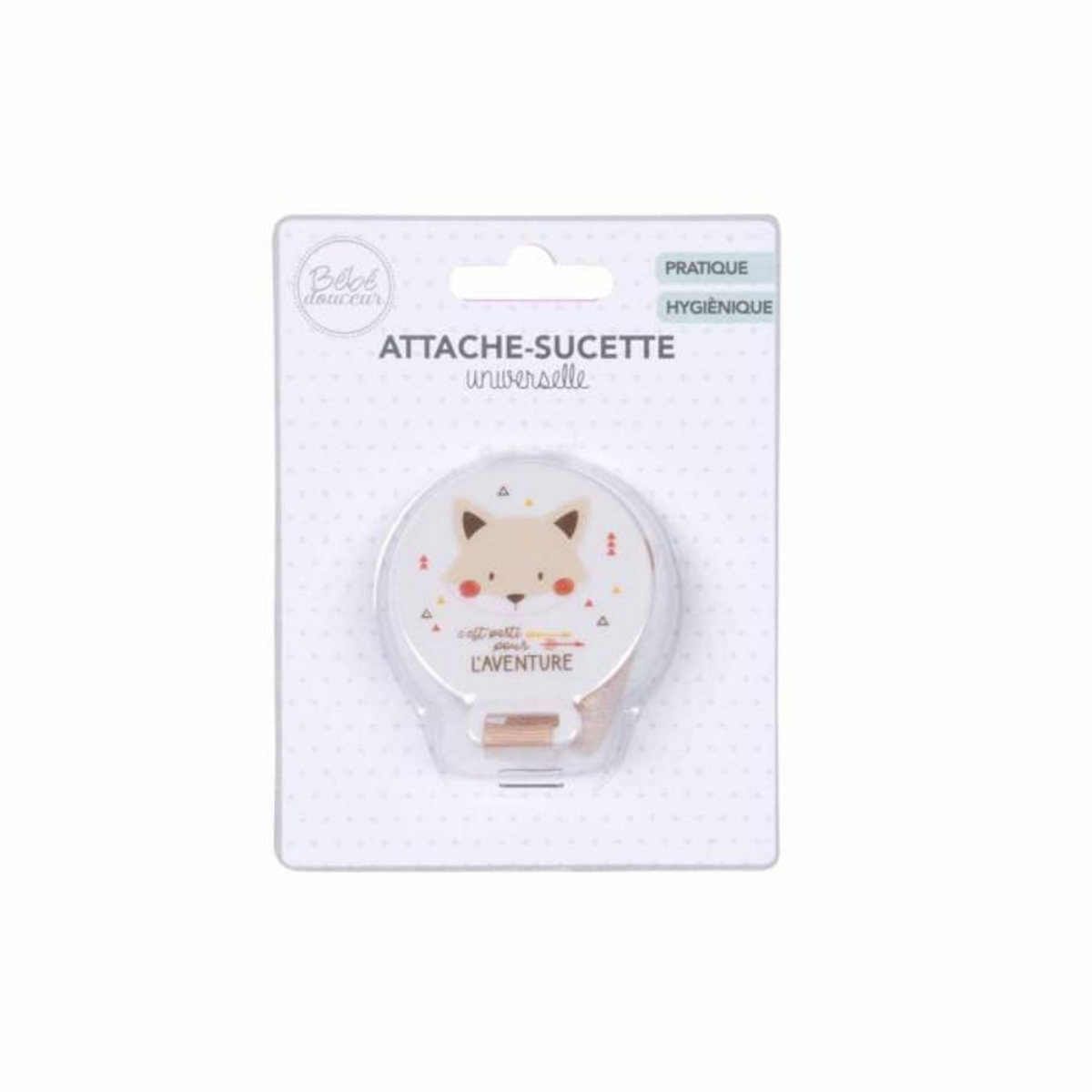 Paris Prix Attache Sucette Universelle  Renard  Blanc & Beige