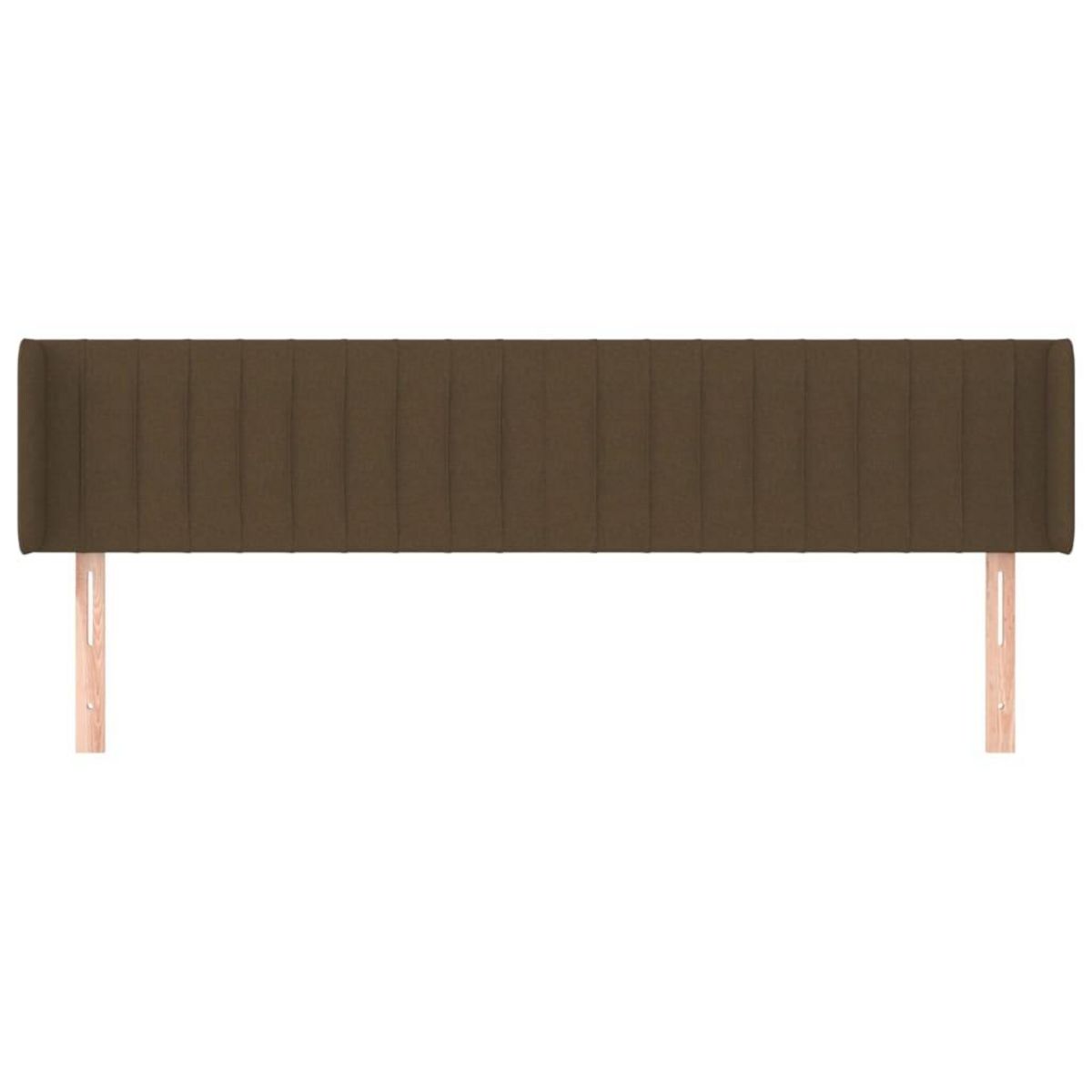 VIDAXL Tete de lit avec oreilles Marron Fonce 203x16x78/88 cm Tissu