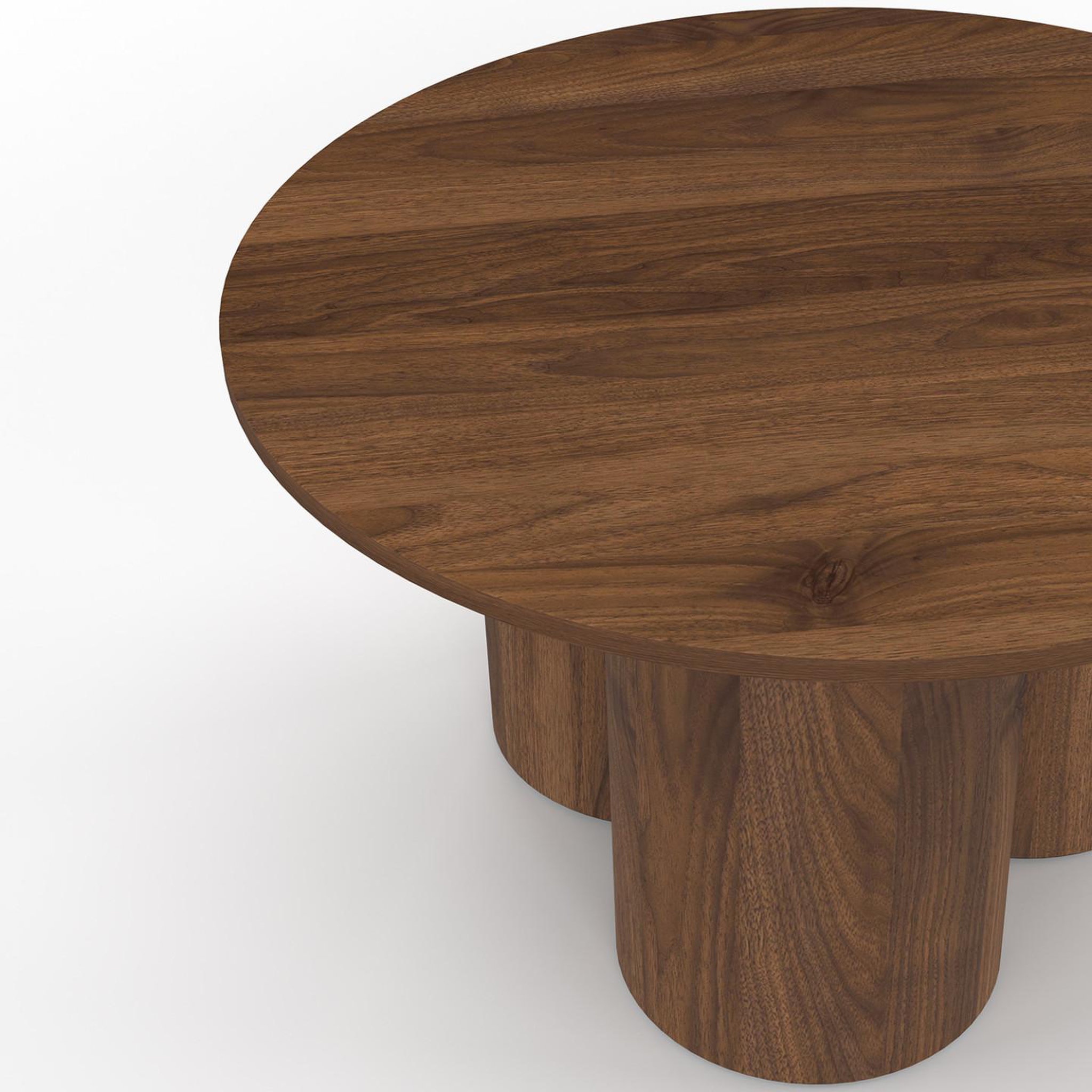 Voir la diapositive 5 : ID MARKET Table basse ronde eloise 70 cm bois effet noyer