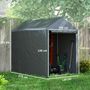 Voir la diapositive 3 : OUTSUNNY Abri de jardin tente de stockage portable abri de vélo garage pour extérieur avec cadre en métal galvanisé et grande porte, 1,2 x 1,8 m gris foncé