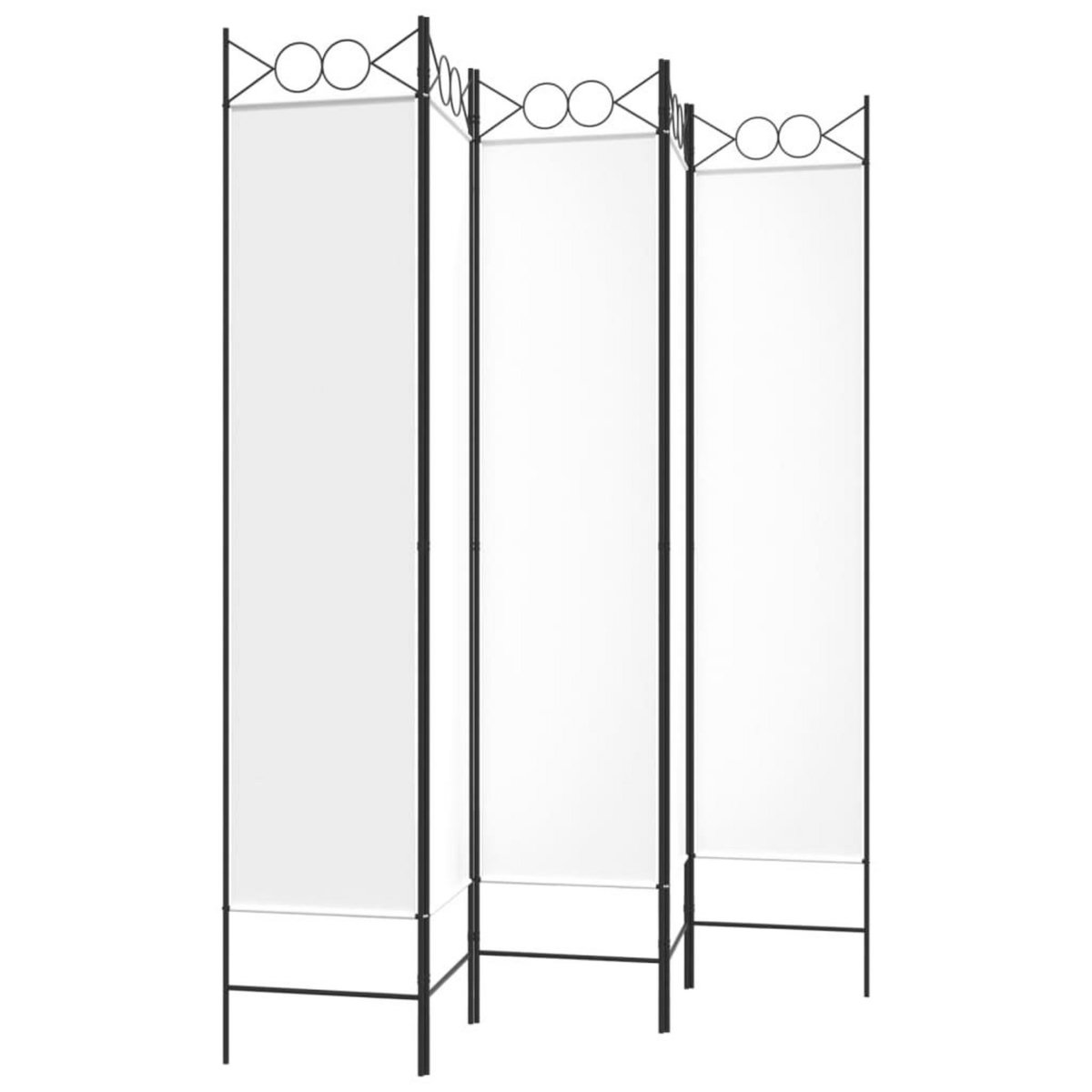 VIDAXL Cloison de separation 5 panneaux Blanc 200x200 cm Tissu