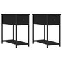 Voir la diapositive 2 : VIDAXL Tables de chevet 2 pcs noir 30x60x60 cm bois d'ingénierie