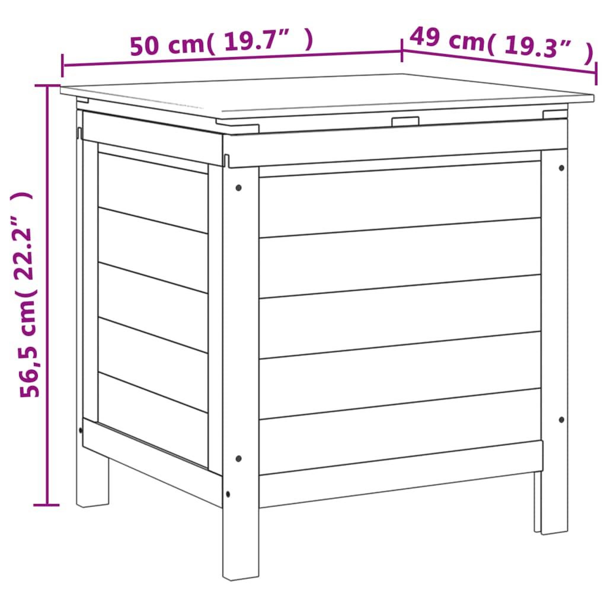 Voir la diapositive 6 : VIDAXL Boîte de rangement jardin marron 50x49x56,5cm bois massif sapin