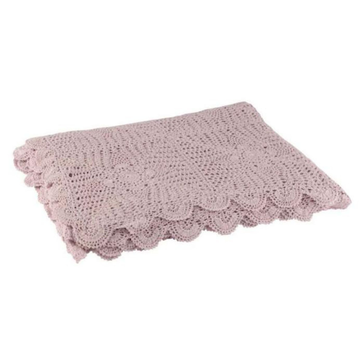 Paris Prix Nappe Déco en Coton  Dentelle  130x180cm Rose Mauve