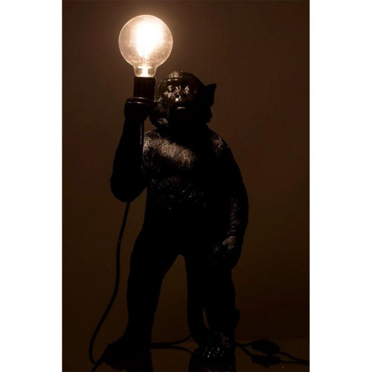 Paris Prix Lampe à Poser Design  Singe Debout  51cm Noir