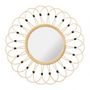Voir la diapositive 2 : OSTARIA Miroir rond rotin Marguerite naturel D50