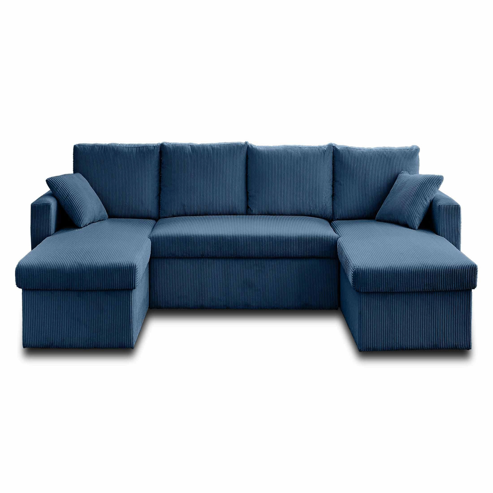 Voir la diapositive 6 : BEST MOBILIER Cyrus - canapé panoramique en u - 7 places - convertible avec coffre - en velours côtelé