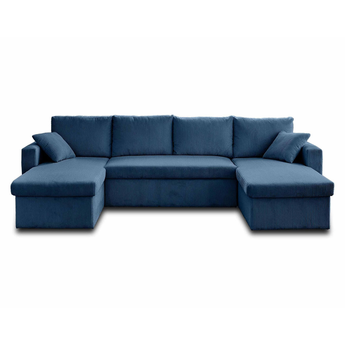 BEST MOBILIER Cyrus - canapé panoramique en u - 7 places - convertible avec coffre - en velours côtelé