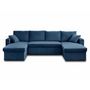 Voir la diapositive 6 : BEST MOBILIER Cyrus - canapé panoramique en u - 7 places - convertible avec coffre - en velours côtelé