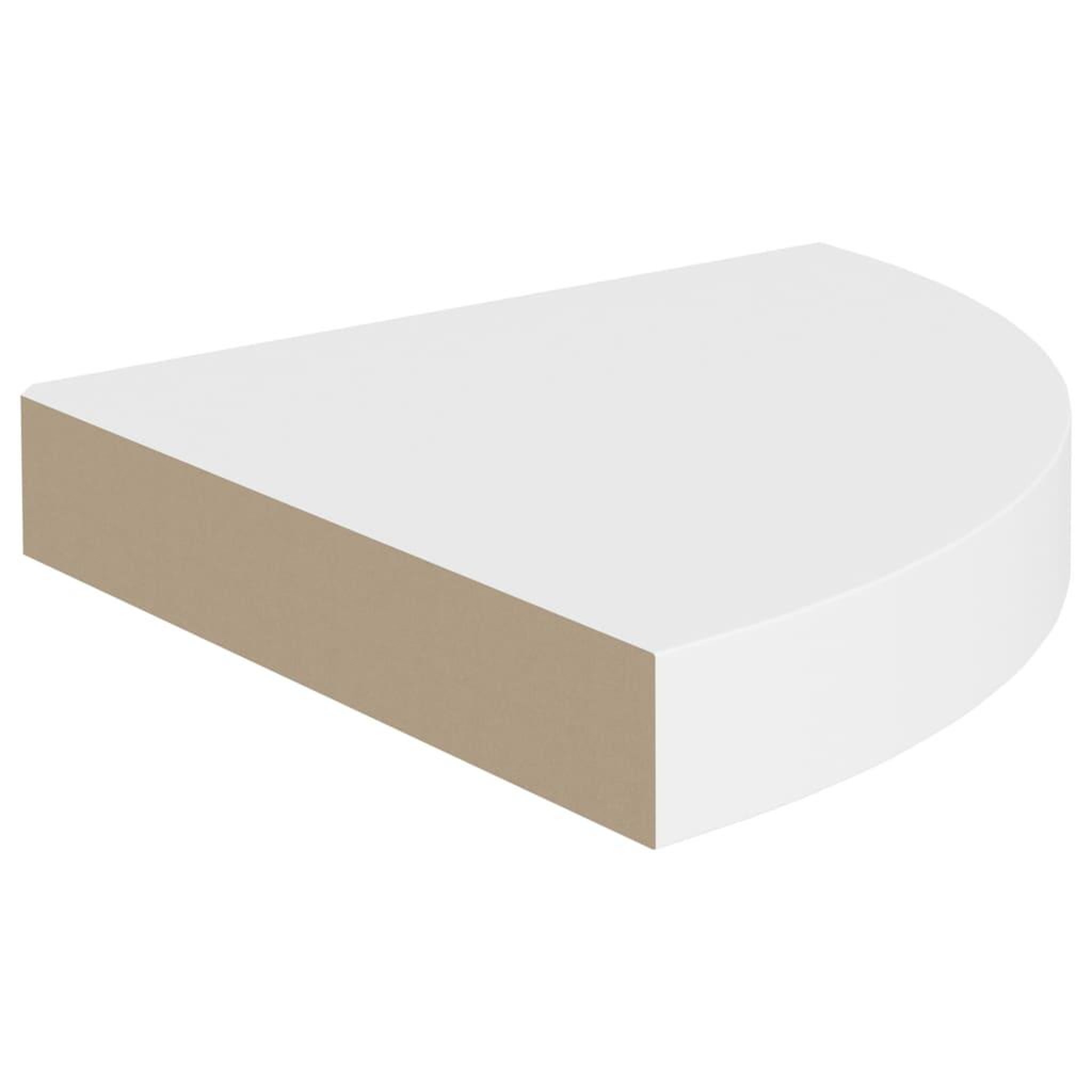 Voir la diapositive 3 : VIDAXL Etagere d'angle flottante blanc 25x25x3,8 cm MDF