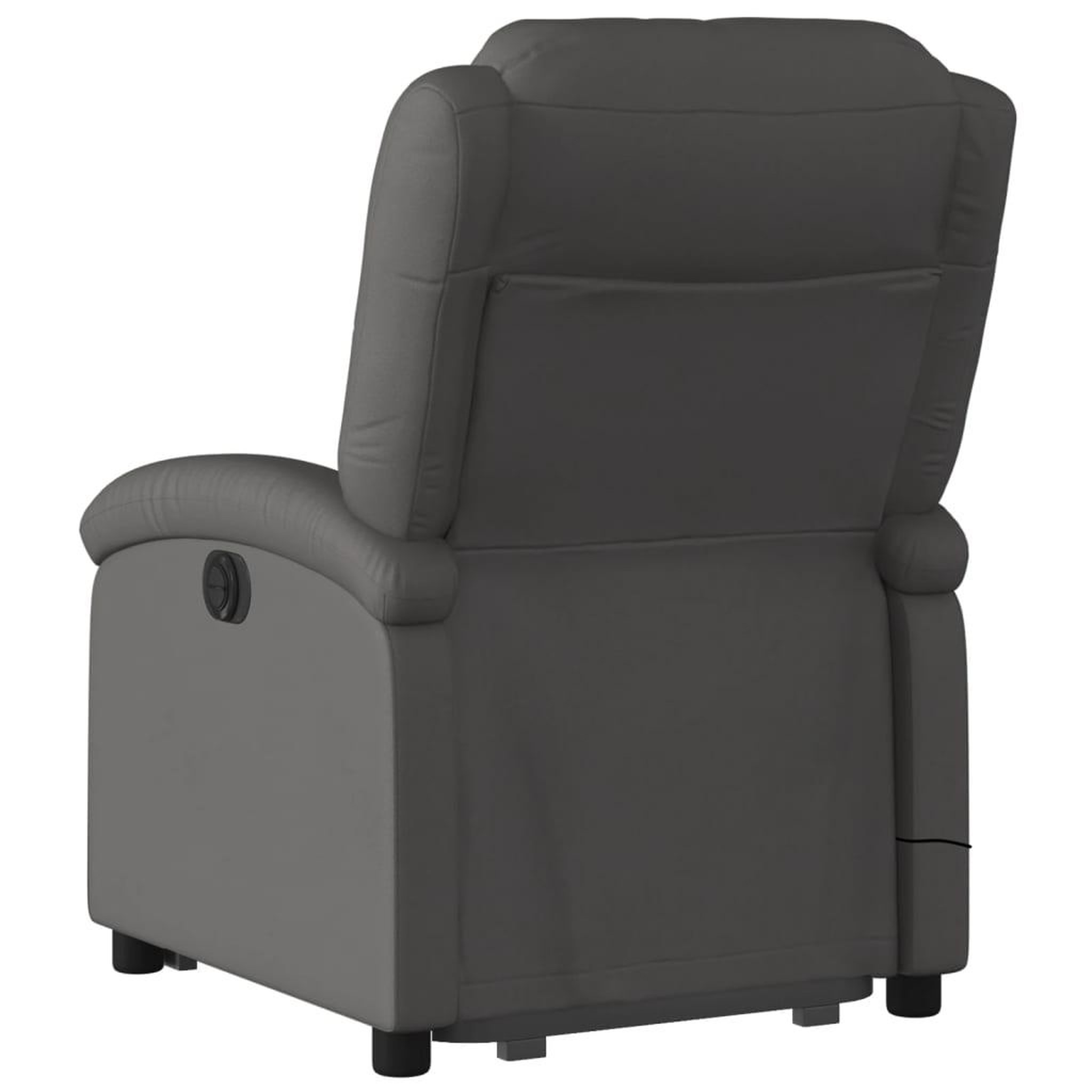 Voir la diapositive 5 : VIDAXL Fauteuil inclinable de massage electrique gris cuir veritable