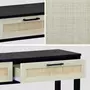 SWEEEK Console décor bois noir et cannage 100 x 30 x 75cm - Bianca - 2 tiroirs - 1 étagère